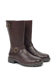 Celtic & Co. Mid Calf Biker Brown Boots - Image 3 of 6