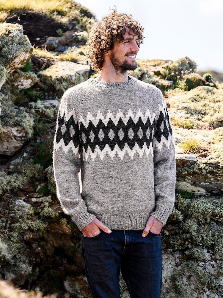 Celtic & Co. Mens Natural British Wool Fair Isle Jumper - Image 1 of 6