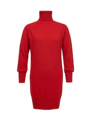 Celtic & Co. Red Geelong Roll Neck Knee Length Dress - Image 3 of 5