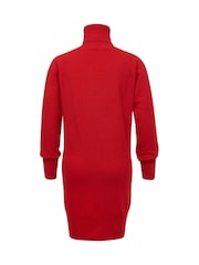 Celtic & Co. Red Geelong Roll Neck Knee Length Dress - Image 4 of 5