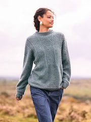 Celtic & Co. Blue British Wool Gansey Jumper - Image 1 of 8