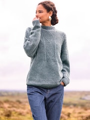 Celtic & Co. Blue British Wool Gansey Jumper - Image 2 of 8