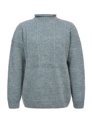 Celtic & Co. Blue British Wool Gansey Jumper - Image 5 of 8