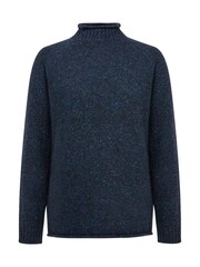 Celtic & Co. Blue Donegal Mock Neck Jumper - Image 3 of 6