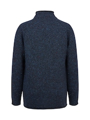Celtic & Co. Blue Donegal Mock Neck Jumper - Image 4 of 6