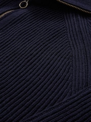 Celtic & Co. Mens Blue Ribbed Zip Cardigan - Image 3 of 3