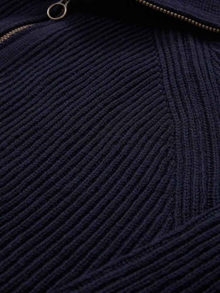 Celtic & Co. Mens Blue Ribbed Zip Cardigan - Image 3 of 3