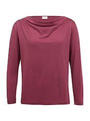 Celtic & Co. Red Drapey Cowl Neck Jersey Top - Image 3 of 6