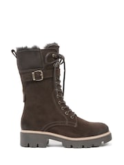 Celtic & Co. Leather & Sheepskin Lace Up Calf Brown Boots - Image 2 of 7