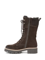 Celtic & Co. Leather & Sheepskin Lace Up Calf Brown Boots - Image 3 of 7