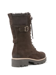 Celtic & Co. Leather & Sheepskin Lace Up Calf Brown Boots - Image 5 of 7
