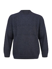 Celtic & Co. Blauer Gansey-Pullover aus britischer Wolle für Herren - Bild 4 von 7