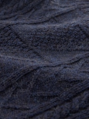 Celtic & Co. Blauer Gansey-Pullover aus britischer Wolle für Herren - Bild 6 von 7