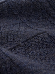 Celtic & Co. Blauer Gansey-Pullover aus britischer Wolle für Herren - Bild 7 von 7