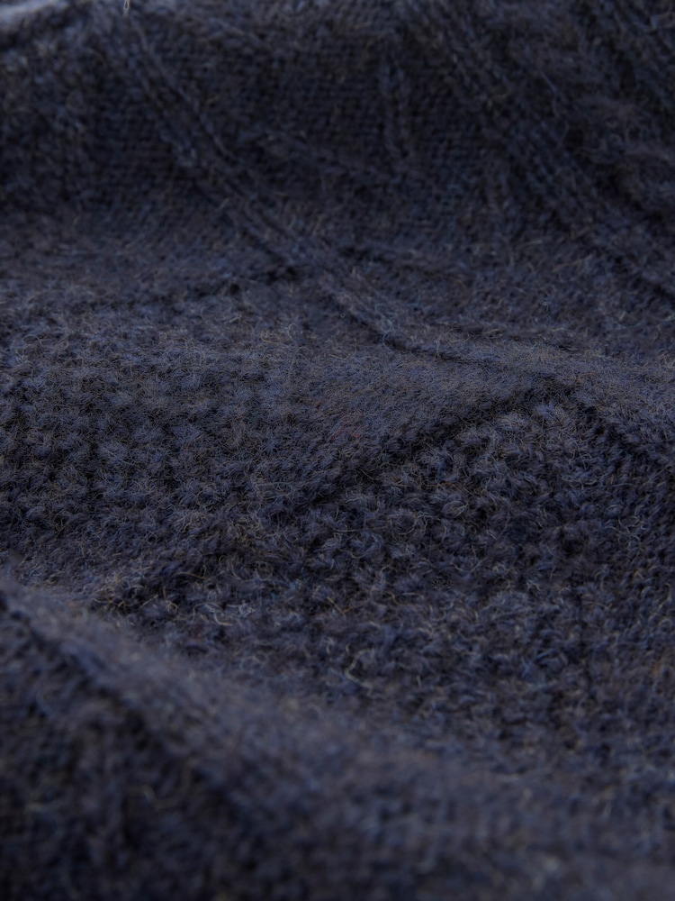 Celtic & Co. Blauer Gansey-Pullover aus britischer Wolle für Herren - Bild 7 von 7