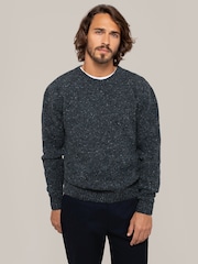Celtic & Co. Mens Grey Donegal Crew Neck Jumper - Image 1 of 5