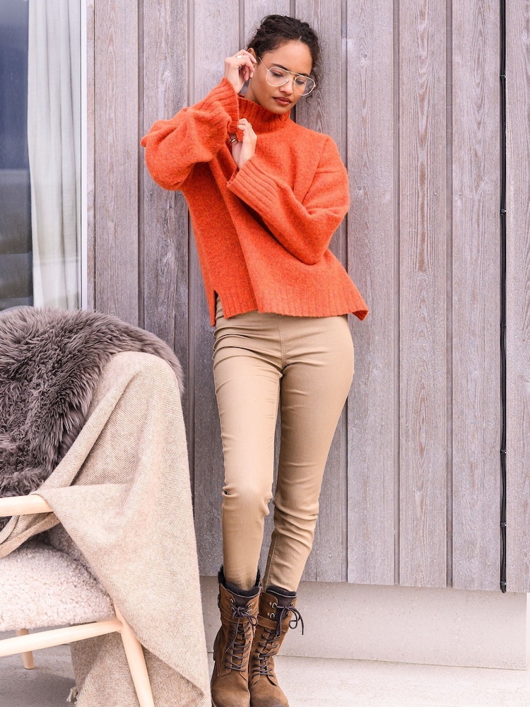 Overwashed Slouch Funnel Neck Jumper - Image 2 of 7