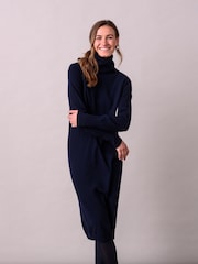 Celtic & Co. Blue Supersoft Midi Roll Neck Dress - Image 1 of 6