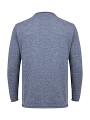 Celtic & Co. Mens Blue Texured Stitch Crew Jumper - Image 3 of 5
