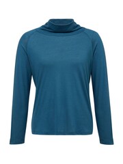 Celtic & Co. Blaues Oberteil aus Wollmischung mit Wasserfallausschnitt - Bild 3 von 6