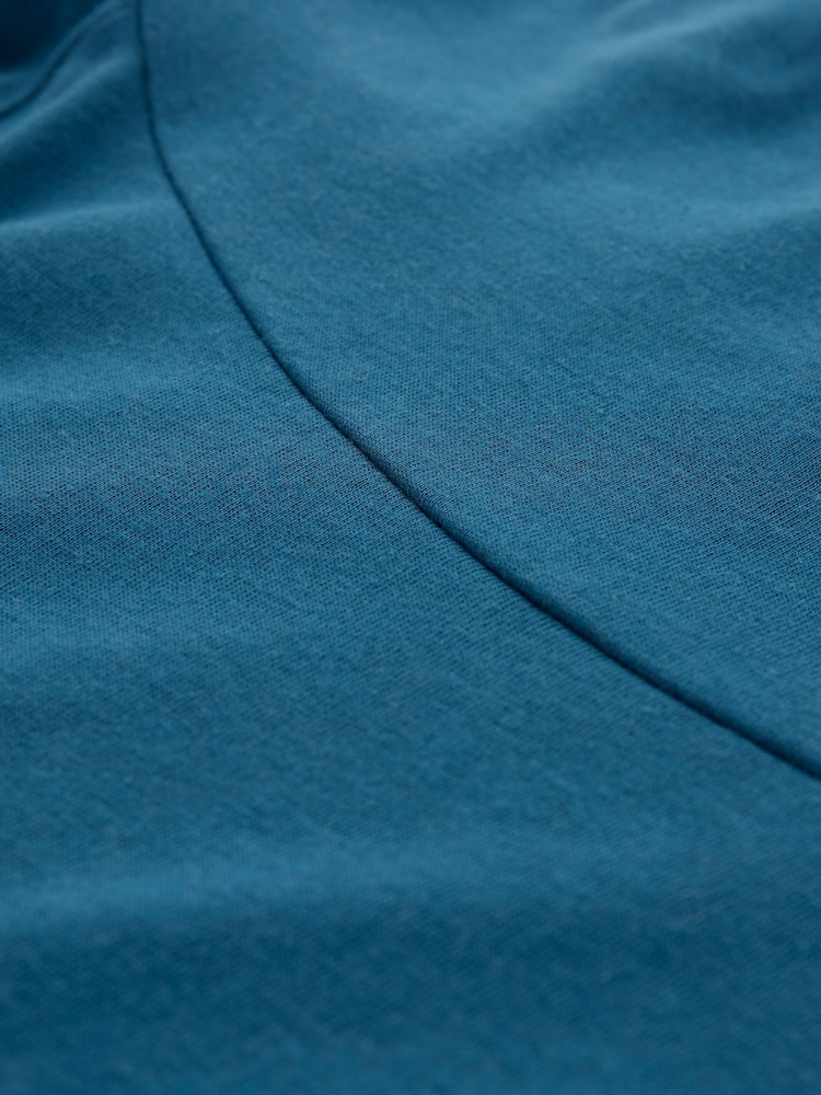 Celtic & Co. Blaues Oberteil aus Wollmischung mit Wasserfallausschnitt - Bild 6 von 6