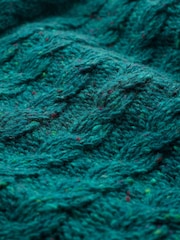 Celtic & Co. Green Donegal Cable Roll Neck Jumper - Image 4 of 5
