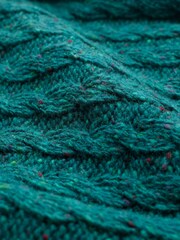 Celtic & Co. Green Donegal Cable Roll Neck Jumper - Image 5 of 5