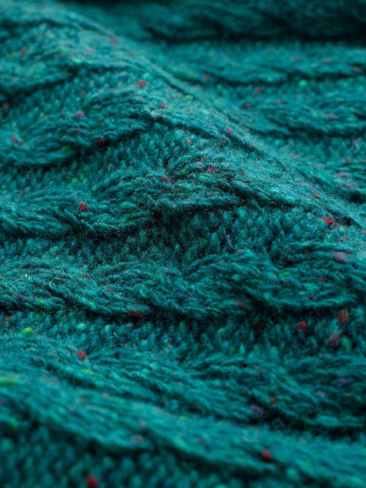 Celtic & Co. Green Donegal Cable Roll Neck Jumper - Image 5 of 5