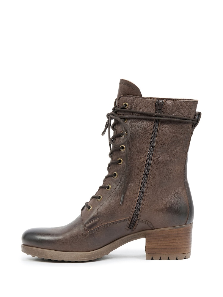 Celtic & Co. Block Heel Derby Brown Boots - Image 2 of 7