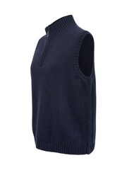 Celtic & Co. Blue Lambswool Quarter Zip Sleeveless Top - Image 6 of 9