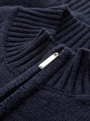 Celtic & Co. Blue Lambswool Quarter Zip Sleeveless Top - Image 7 of 9