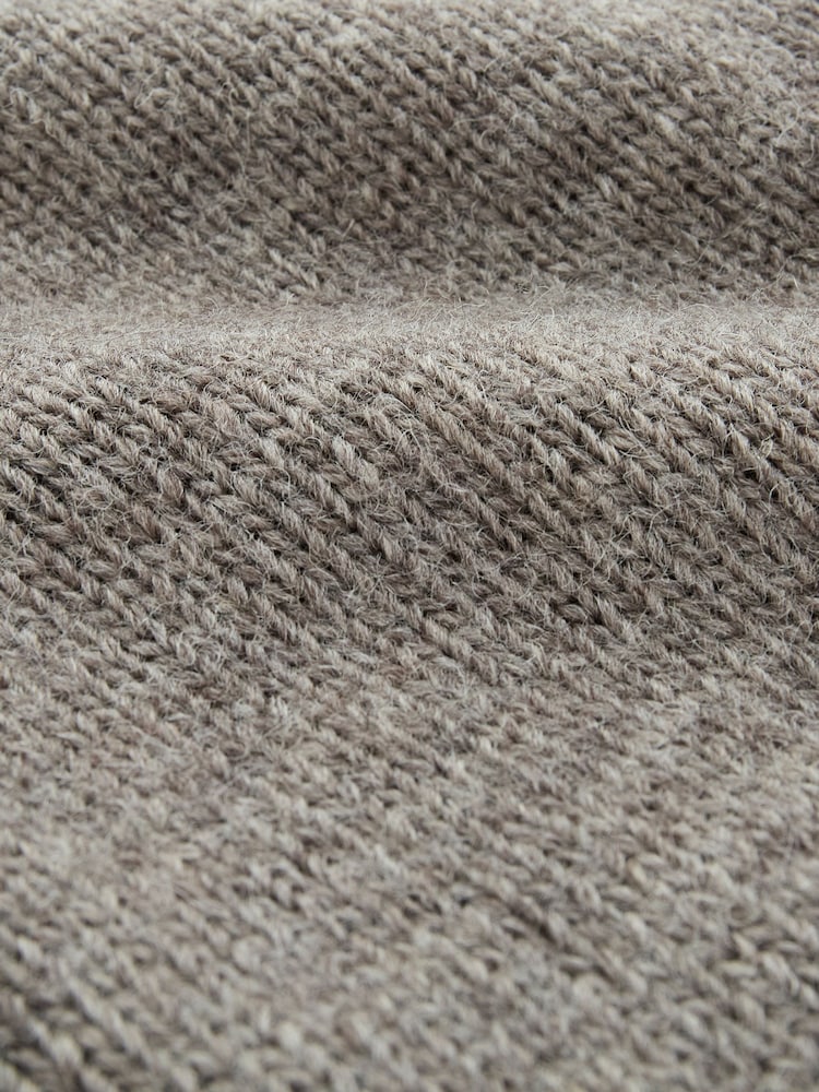 Celtic & Co. Wool Crew Neck Boxy Brown Cardigan - Image 7 of 7 Celtic & Co. Wool Crew Neck Boxy Brown Cardigan - Image 7 of 7