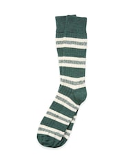 Зеленый - Celtic & Co.. Хлопок меринос мужской в полоску носки - Image 1 of 3