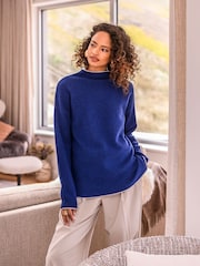 Celtic & Co. Blue Felted Funnel Neck Jumper - Image 1 of 6
