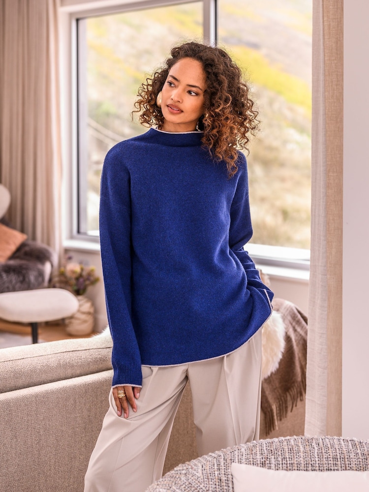 Celtic & Co. Blue Felted Funnel Neck Jumper - Image 1 of 6