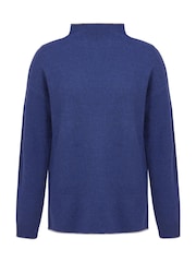 Celtic & Co. Blue Felted Funnel Neck Jumper - Image 2 of 6
