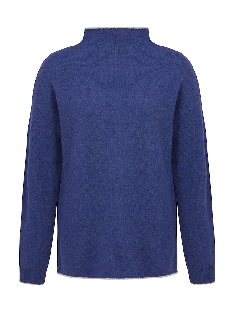 Celtic & Co. Blue Felted Funnel Neck Jumper - Image 2 of 6