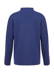Celtic & Co. Blue Felted Funnel Neck Jumper - Image 3 of 6