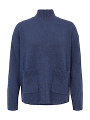 Celtic & Co. Blue Flecked Patch Pocket Jumper - Image 2 of 5