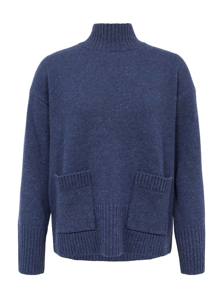 Celtic & Co. Blue Flecked Patch Pocket Jumper - Image 2 of 5