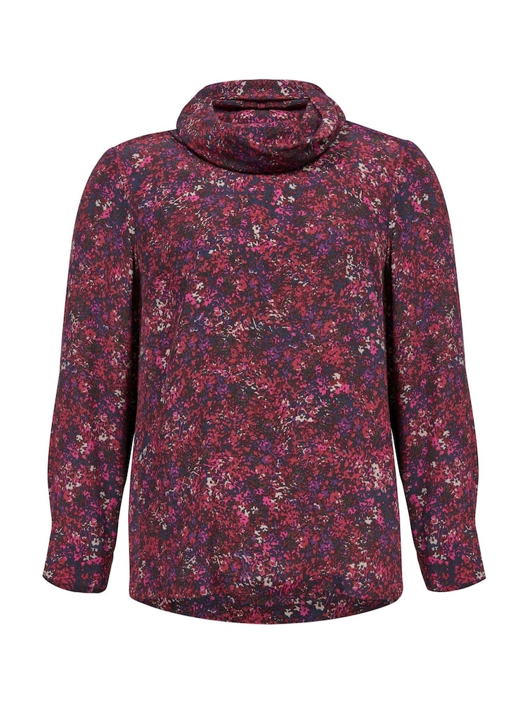 Celtic & Co. Red Printed Cowl Neck Top - Image 2 of 5