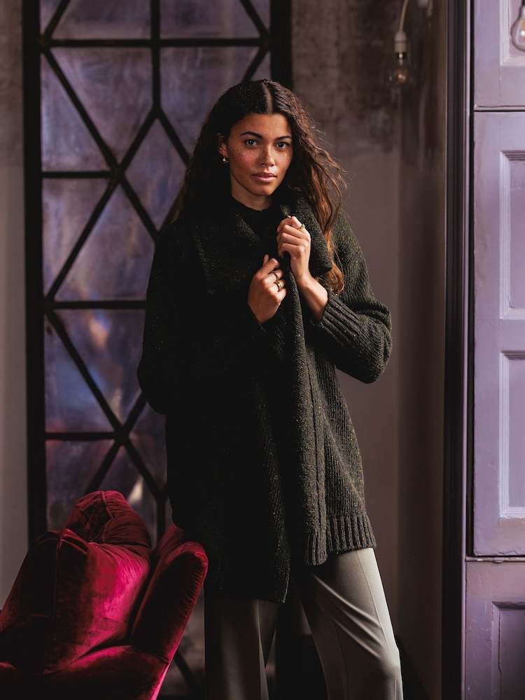 Celtic & Co.. zelena Donegal Drape ovratnik Coatigan - Slika 1 iz 8