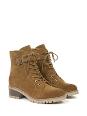 Celtic & Co. Block Heel Hiker Brown Boots - Image 4 of 7