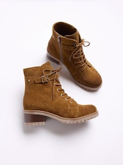 Celtic & Co. Block Heel Hiker Brown Boots - Image 6 of 7