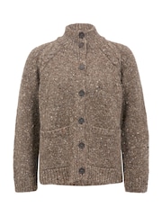 Celtic & Co. Donegal Funnel Neck Brown Cardigan - Image 2 of 6