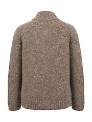 Celtic & Co. Donegal Funnel Neck Brown Cardigan - Image 3 of 6