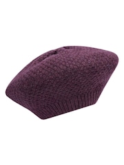 Celtic & Co. Burgundy Red Lambswool Moss Stitch Winter Hat - Image 2 of 5