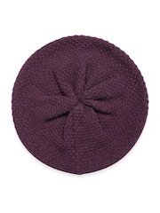 Celtic & Co. Burgundy Red Lambswool Moss Stitch Winter Hat - Image 3 of 5