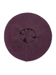 Celtic & Co. Burgundy Red Lambswool Moss Stitch Winter Hat - Image 4 of 5