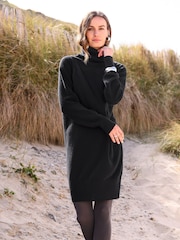 Celtic & Co. Geelong Roll Neck Knee Length Black Dress - Image 1 of 6